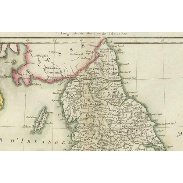 Early 19th Century Map of England and Surrounding Regions, 1802 For Sale - Image 5 of 6