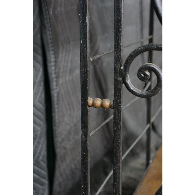 Vintage French Scrolled Iron & Brass Bakers Rack Etagere Wall Shelf Bookcase 86" For Sale - Image 15 of 18