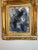 Gray Original Abstract Expressionist Oil Painting in Ornate Vintage Gilded Frame For Sale - Image 8 of 11