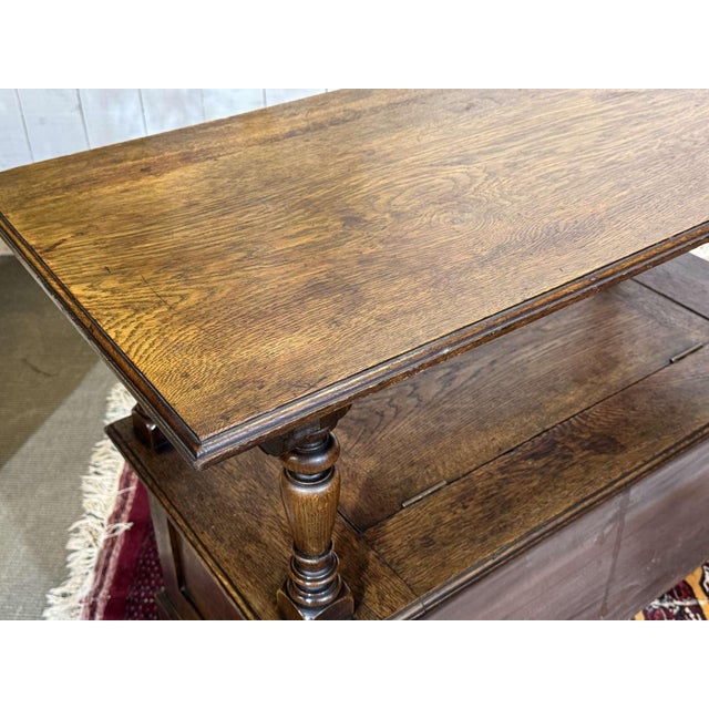 English Oak Storage Bench, 1930s For Sale - Image 6 of 16