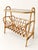Vintage Scandinavian Rattan Side Table with Magazine Rack and Glass Top, 1960s For Sale - Image 4 of 10