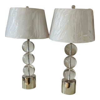 Carl Springer Style Mid-Century Modern Glass Globes Lamps For Sale