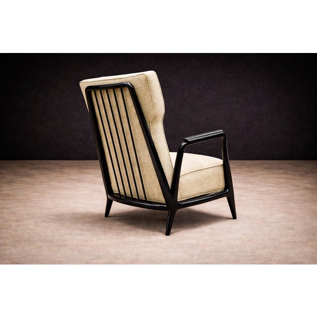 Giuseppe Scapinelli Armchair in Black Hardwood & Chenille, Giuseppe Scapinelli, 1950s - Lot 584 For Sale - Image 4 of 12