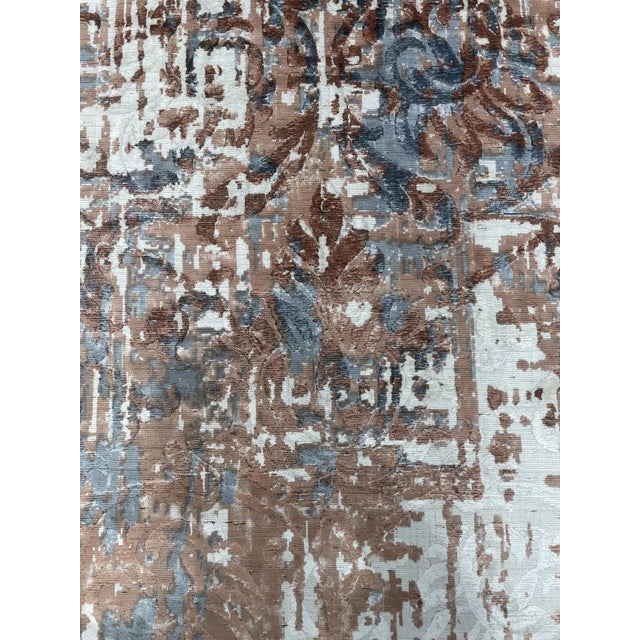 8x11 Ivory Hand-Knotted Wool Distressed Floral Texture Abstract Carpet Rug For Sale - Image 4 of 7