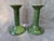 Green Vintage Bordallo Pinheiro Green Ceramic Candlestick a Pair For Sale - Image 8 of 11