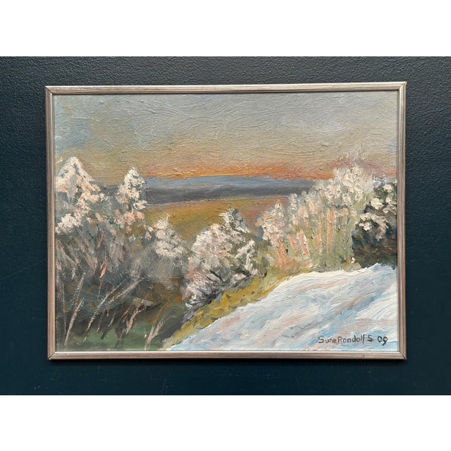 Sune Randolfs, Winter Landscape, 1960s, Oil on Panel, Framed For Sale - Image 17 of 18