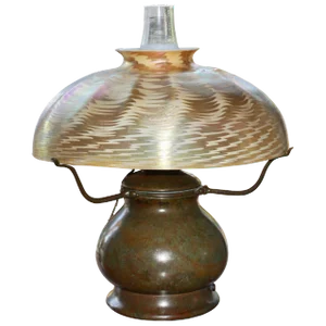 Circa 1900 Tiffany Studios Damascene and Bronze Table Lamp