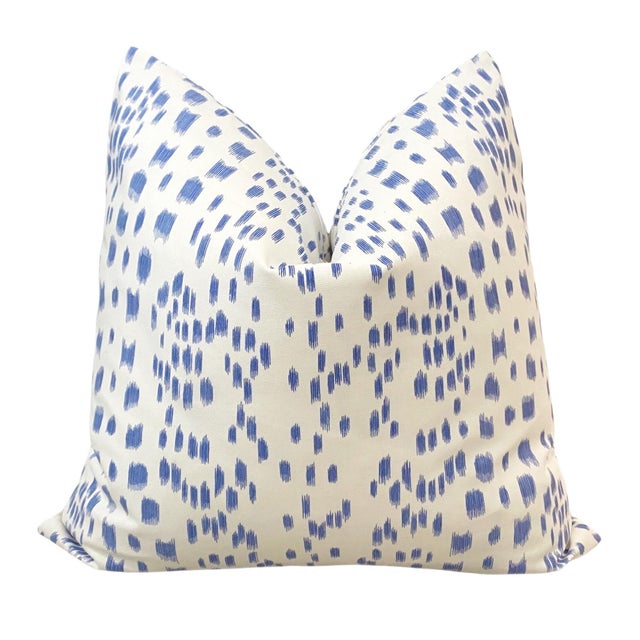 Contemporary Cadet Blue Abstract Animal Print Two-Sided 22" Down Pillows - A Pair For Sale - Image 3 of 4