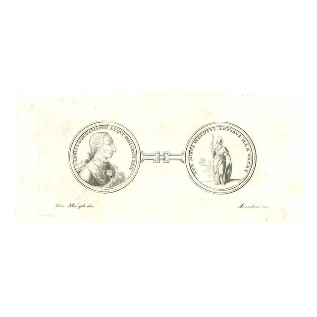 Givanni Morghen, Modern Coin from Reign of Two Sicilies, Etching, 18th-Century For Sale