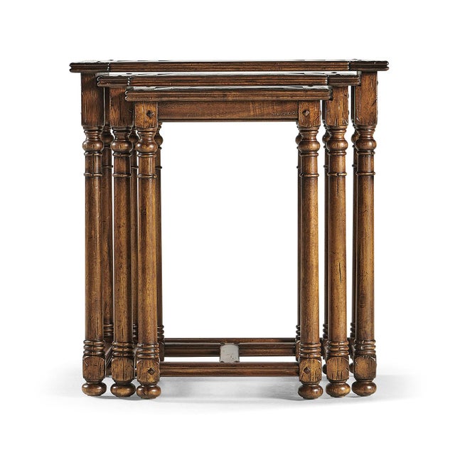 Wood Contemporary Jacobean Style Nest of Tables - 3 Pieces For Sale - Image 7 of 7