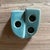 Sculptural Turquoise Crackle Glaze Ceramic Taper Candle Holder For Sale - Image 4 of 4