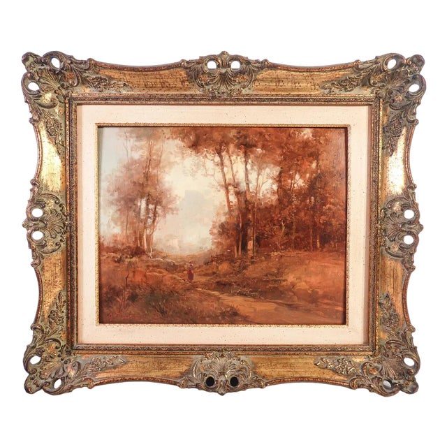 Autumn Landscape, 1950s, Oil on Canvas, Framed For Sale