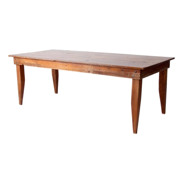 Vintage Rustic Pine Dining Table For Sale