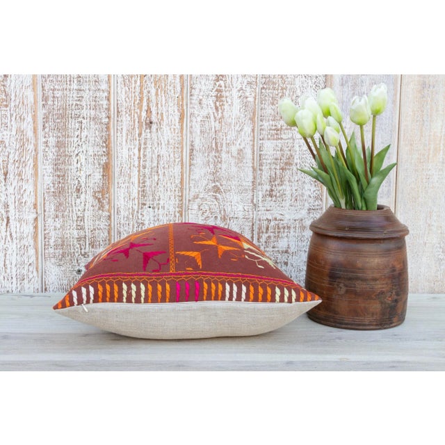 Zol Antique Indian Folk Pillow For Sale In Los Angeles - Image 6 of 9