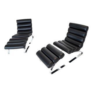 Sinus Chairs with Ottomans in Leather from Cor, Set of 4 For Sale