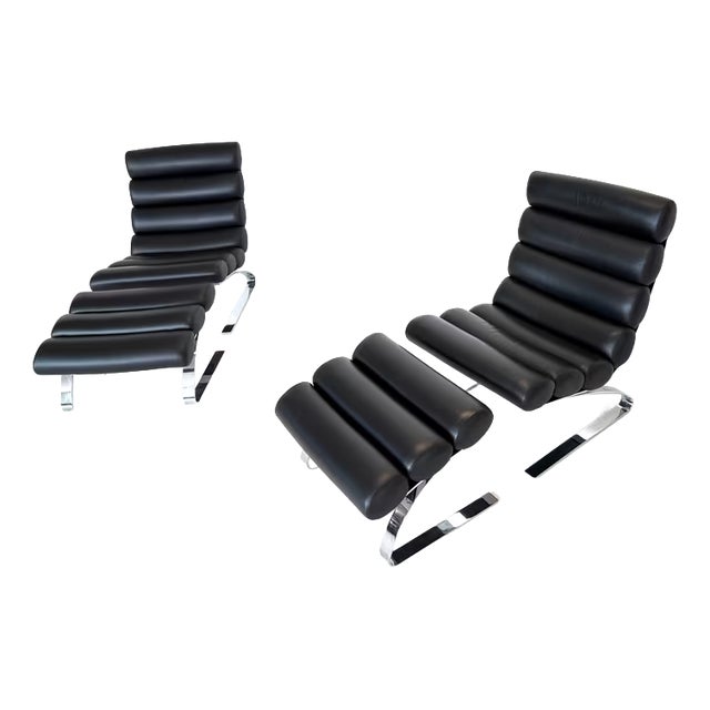Sinus Chairs with Ottomans in Leather from Cor, Set of 4 For Sale