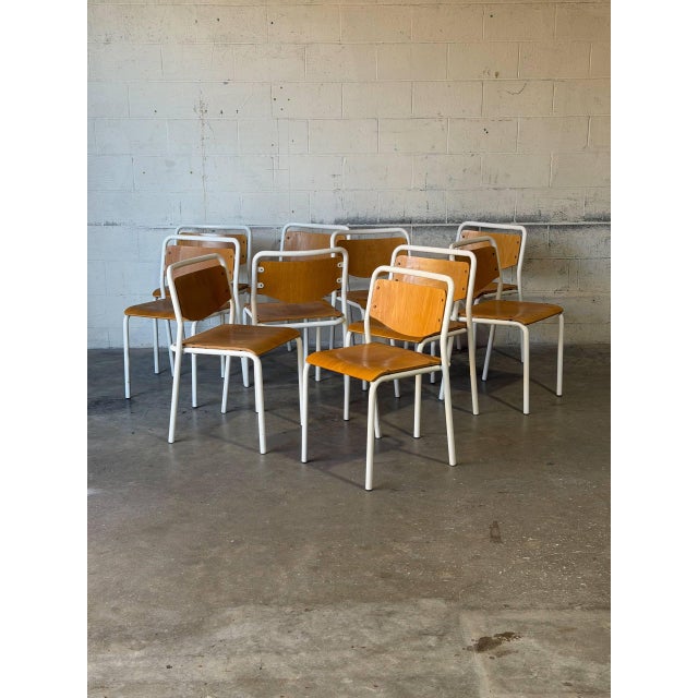 Labofa Plywood Stacking Chairs Set of 10 Vintage Mid-Century Modern 1970s For Sale - Image 12 of 12