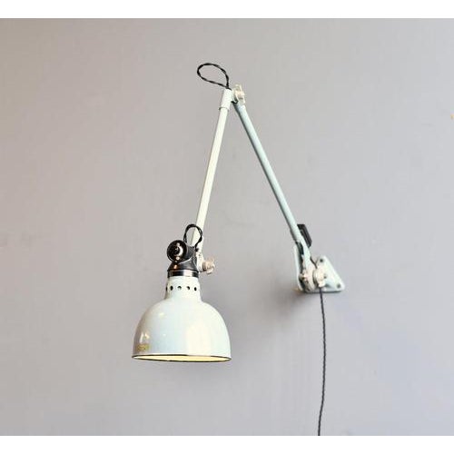 Wall Mounted Task Lamp By Rademacher Circa 1930s - Vitreous grey enamel shade - Bakelite switch - Takes E27 fitting bulbs...