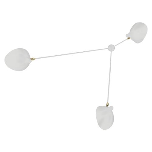 White Three Fixed Arms Spider Ceiling Lamp by Serge Mouille For Sale - Image 6 of 6