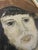 1960s Vintage Mid-Century Expressionist Portrait of Woman in Red Hat - Unknown Artist For Sale - Image 5 of 10