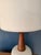 1960s Mid-Century ModernFortune Lamp Co. Ceramic Popcorn Texture Table Lamp With Original Shade For Sale In Denver - Image 6 of 7