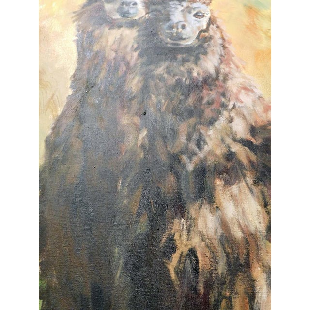 Linda Davidson Llamas Original Oil Painting Artwork on Canvas For Sale In Denver - Image 6 of 10