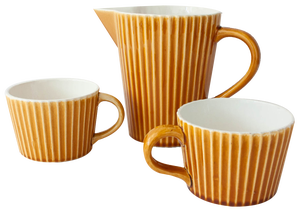 Ceramic Tea Cups and Milk Jug from Secla, 1970s, Set of 3