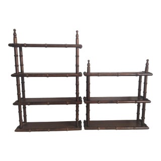 1950s Vintage Florentine Franco Tacchi Wooden Shelves, Italy - a Pair For Sale