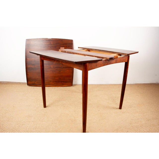 Wood Danish Extendable Table in Rosewood and Felt by Carlo Jensen for Hundevad & Co, 1960 For Sale - Image 7 of 13