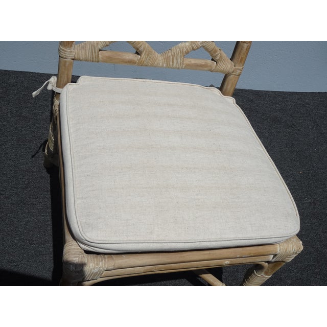 Pair of Vintage Chippendale Bamboo Rattan Side Chairs For Sale - Image 13 of 17