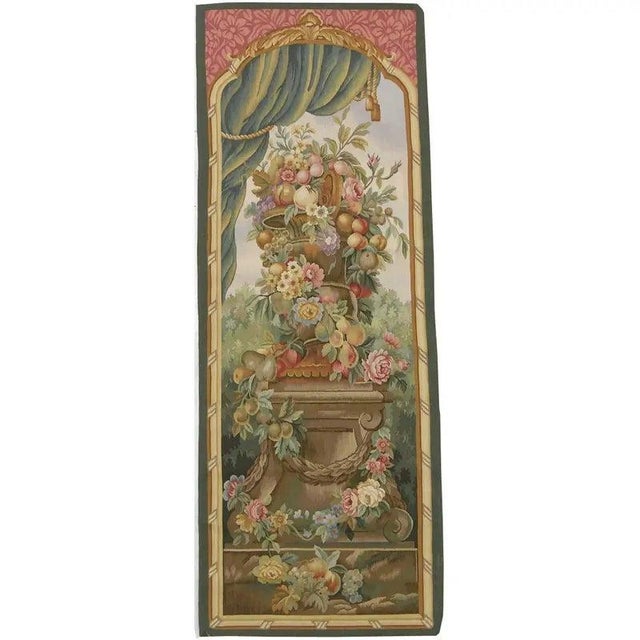 Traditional Vintage Tapestry Depicting a Royal Vase For Sale - Image 3 of 9