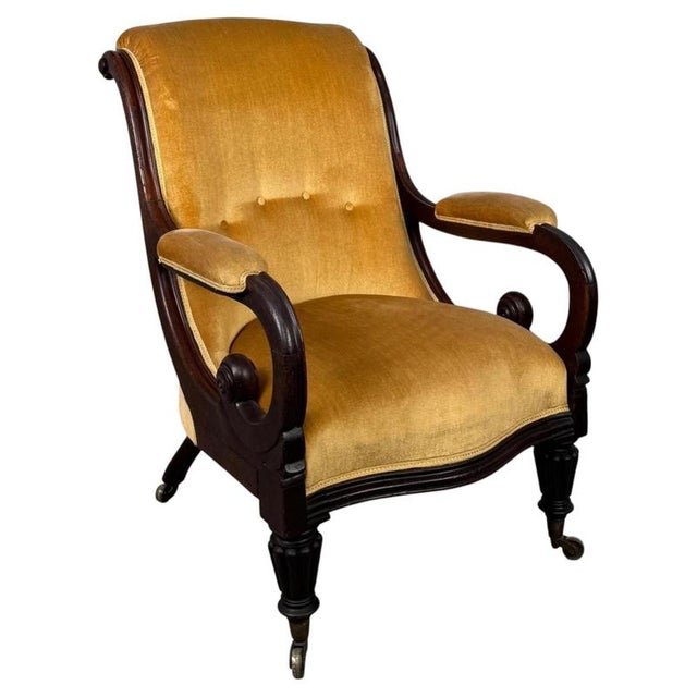 19th Century Antique English William IV Mahogany Armchairs, Set of 2 For Sale - Image 6 of 15