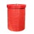 Contemporary Leather Vinyl Cover Red Round Bucket Container Box Large For Sale - Image 3 of 6
