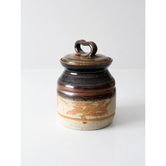 1980s Vintage Studio Pottery Jar For Sale - Image 5 of 10