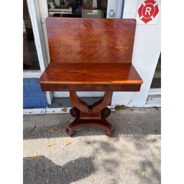 American Antique American Solid Mahogany Game Card Table, 19th Century For Sale - Image 3 of 5