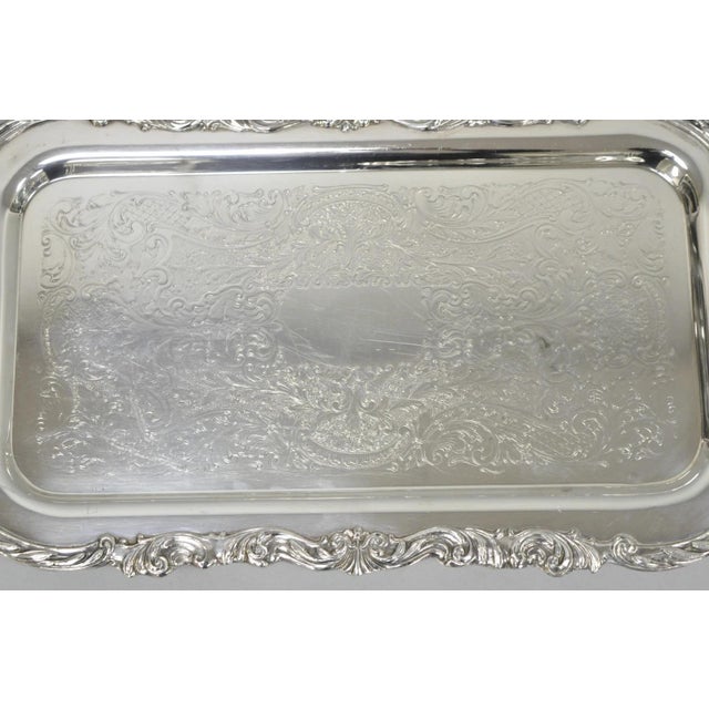Mid 20th Century Vintage Fb Rogers Victorian Silver Plated Narrow Serving Platter Bar Tray For Sale - Image 5 of 14