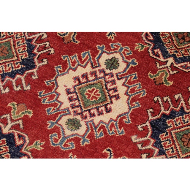 1990s Rustic Super Kazak Red/Beige Wool Rug - 9'0'' X 11'10'' For Sale - Image 5 of 10
