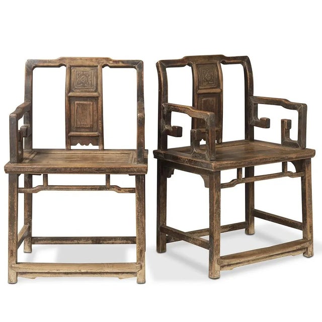 Brown Set of Walnut Southern Official Chairs For Sale - Image 8 of 8