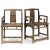 Brown Set of Walnut Southern Official Chairs For Sale - Image 8 of 8