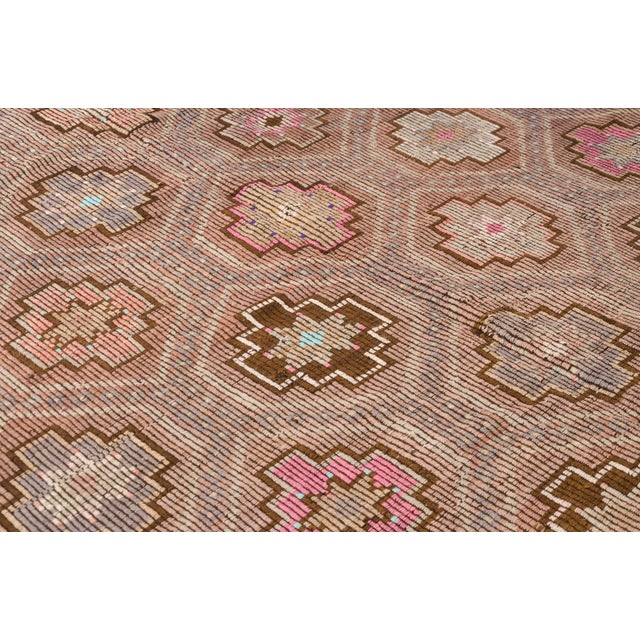 Tan Anatolian Kurdish Decorative Wool Carpet For Sale - Image 8 of 10