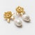 Modern Lotus Freshwater Pearl Drop Earrings, Pair For Sale - Image 3 of 7