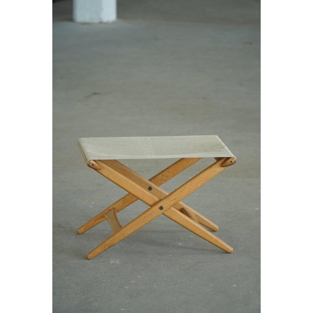 Brown Model 203 Oak Folding Stool by Uno & Östen Kristiansson, 1950s For Sale - Image 8 of 13