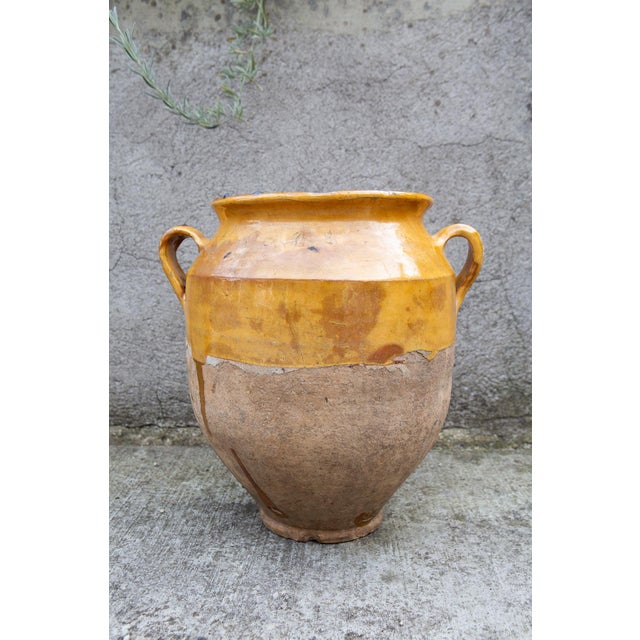 Antique French Pottery Yellow Ochre Glaze Confit Pot, 1800s For Sale - Image 6 of 9