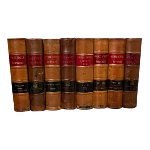 Antique 19th Century Fine Leather Bindings United States Cases Adjudged in the Supreme Court - 8 Books
