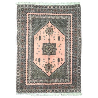 Vintage Rustic Moroccan Rabat Design Rug For Sale