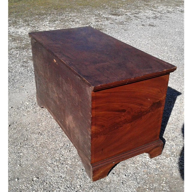 Antique Grain Painted Dovetailed Blanket Chest 1840's Era Folk Art