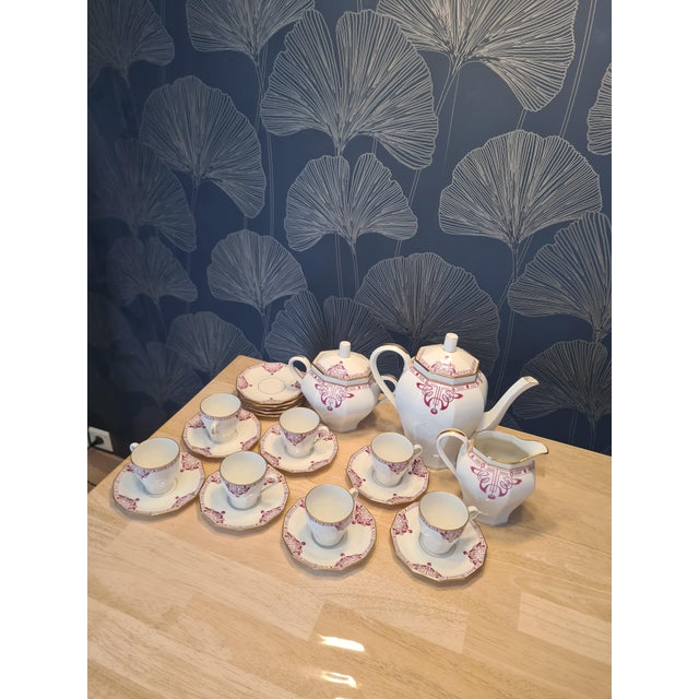 White Art Nouveau Coffee Service by BRP Bernardaud & Raynaud for Limoges, 1900, Set of 21 For Sale - Image 8 of 14