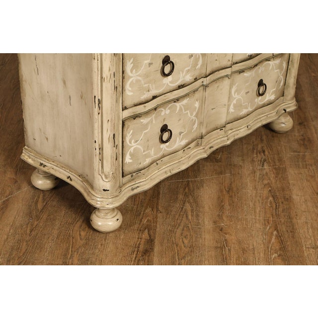 Gray Painted Rustic European Style Three Drawer Chest With Distressed Finish For Sale - Image 8 of 18