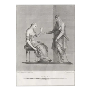 1762 Antique Classical Figures Engraving