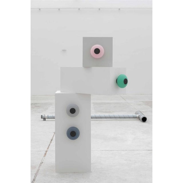 Nickel Soft Rose Opal Glass Candy Eyes Wall Lamp by Magic Circus Editions For Sale - Image 11 of 12